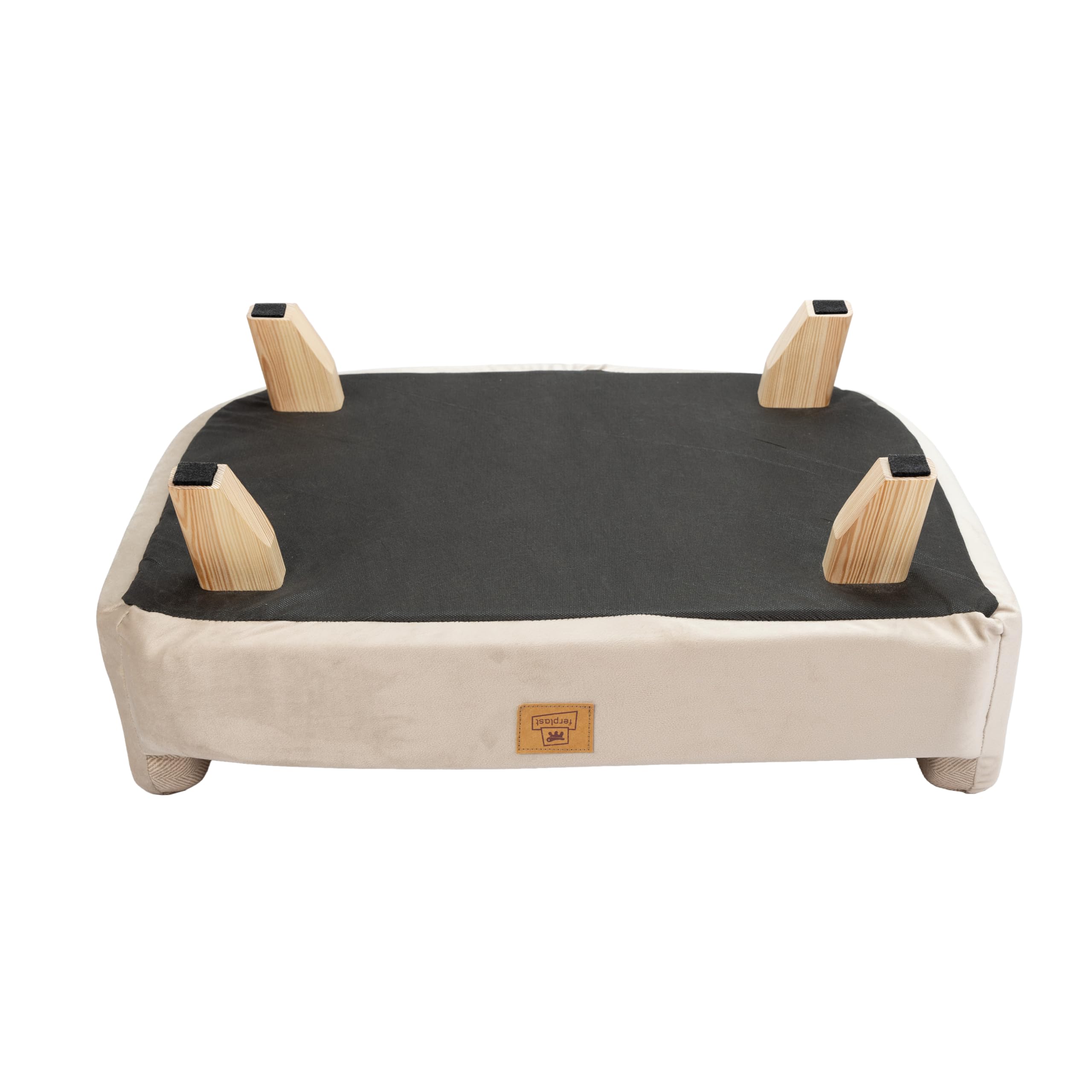 Ferplast Cuccia Cani e Gatti in Legno Certificato FSC® con Cuscino Morbido, Stile, Comfort e Durevolezza, 62 x 45 x h 26 cm.