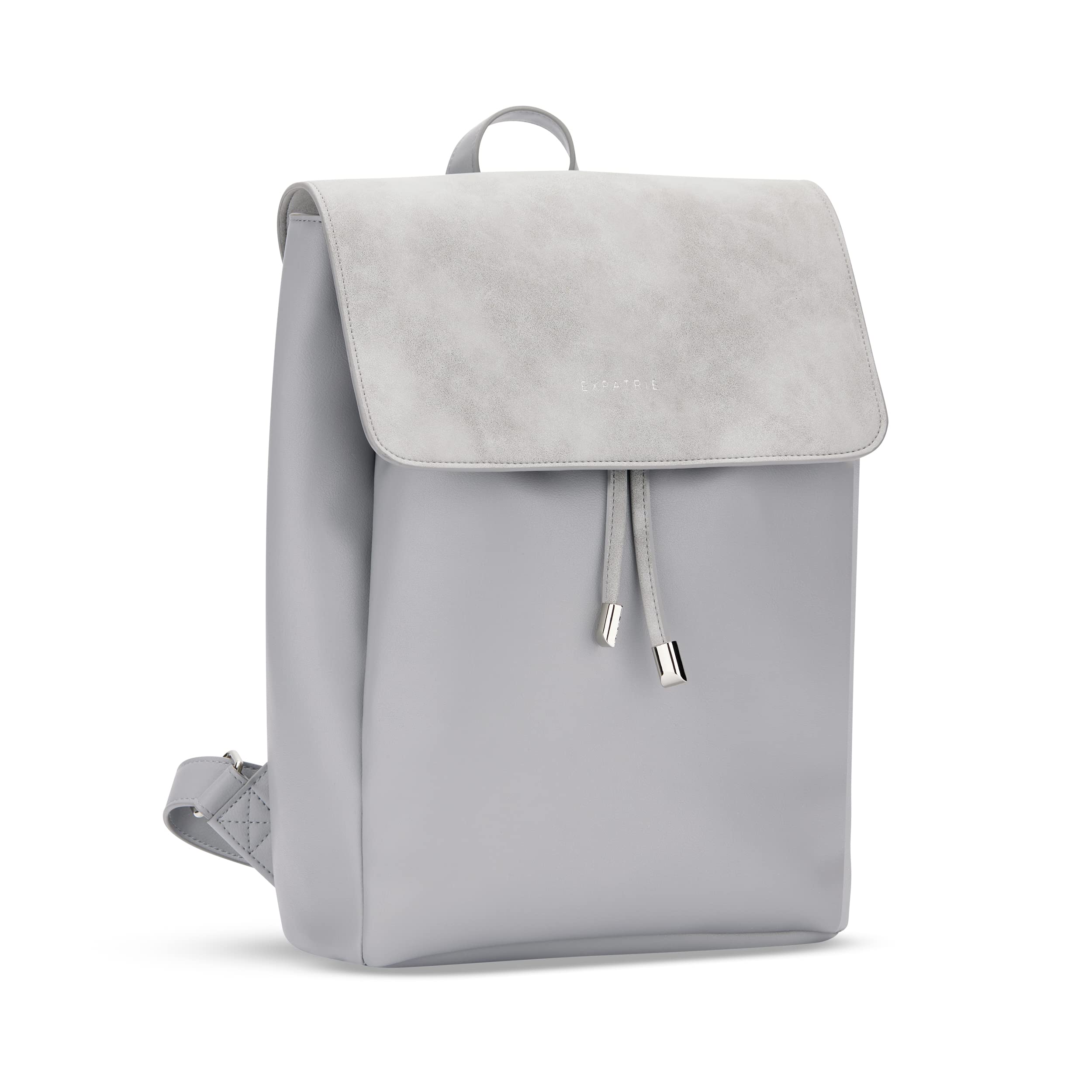 Expatrié Mochila Mujer Gris - Estelle - Mochila Pequeña para Niñas - Casual Moda Mini Bolso de Cuero PU - Mochilas para Mujeres - Repelente al Agua
