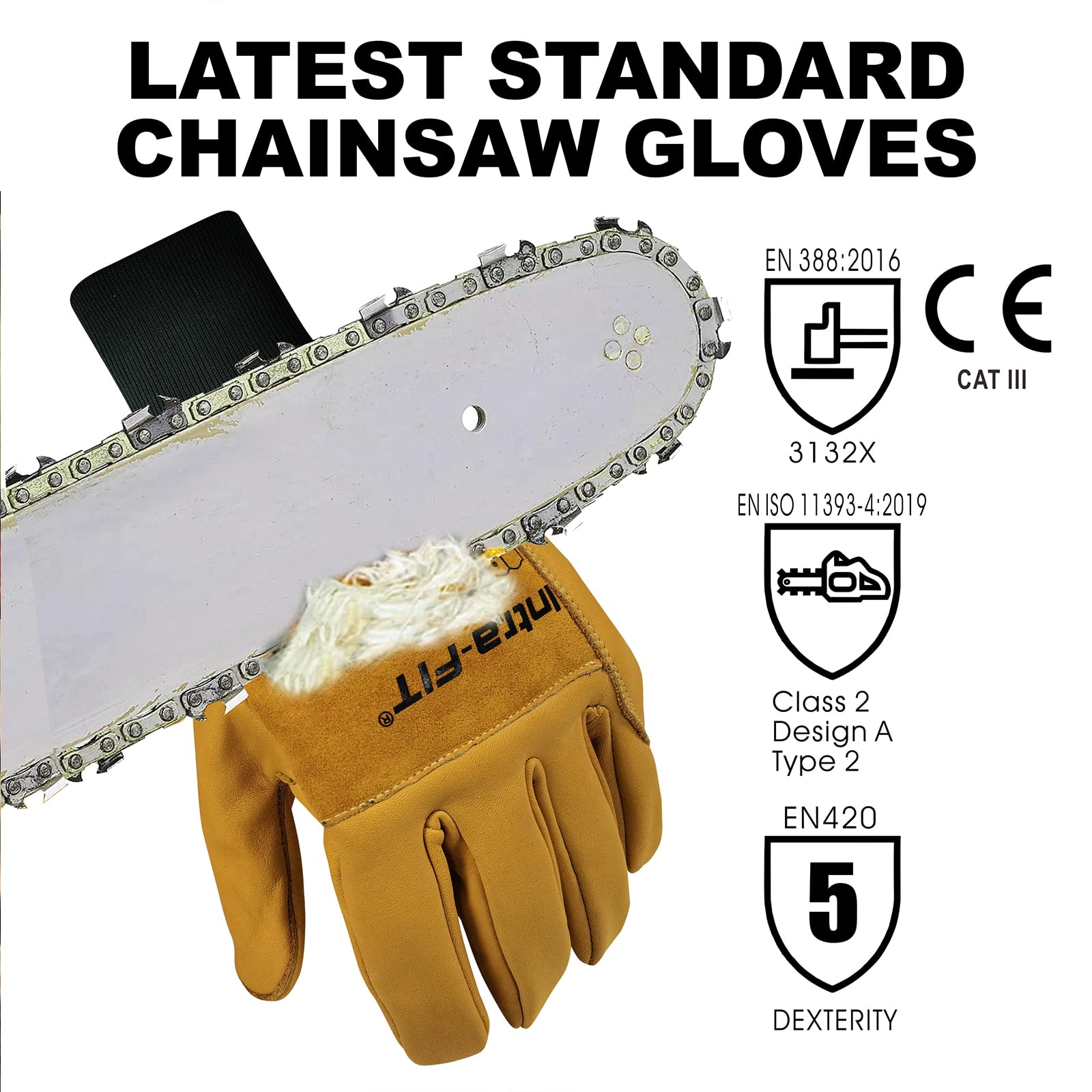 Intra-FIT Chainsaw Gloves Multi-Layer Protection on Left Hand - Image 2