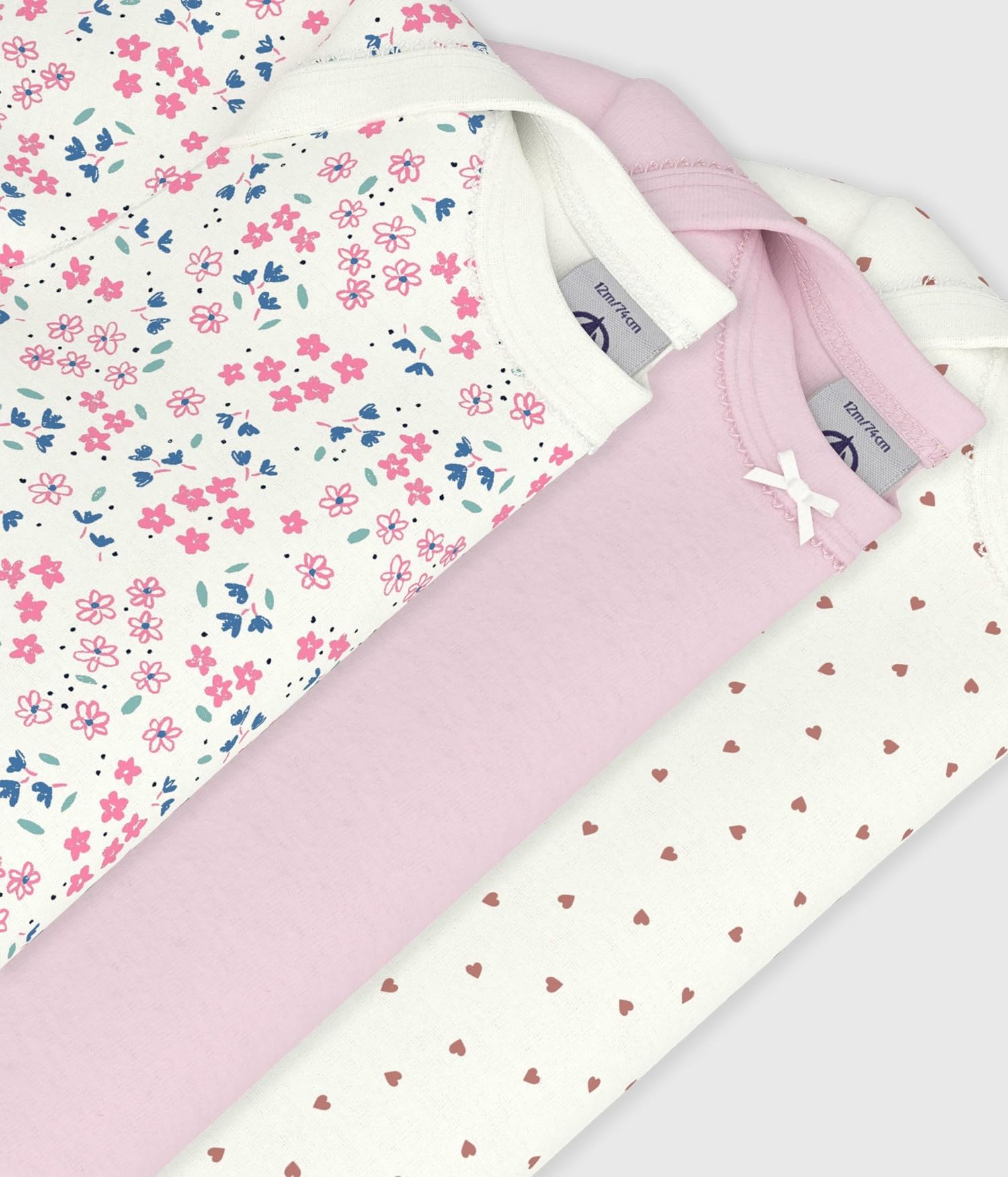 Petit Bateau A0ft2 Biancheria intima GIORNO Bimba 0-24 (Pacco da 3)
