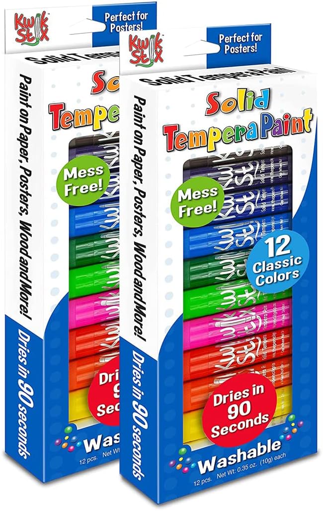 Kwik Stix Paint Pens, Solid Tempera Paint Pens, Super Quick Drying TPG-602, 12 Count (Pack of 2)