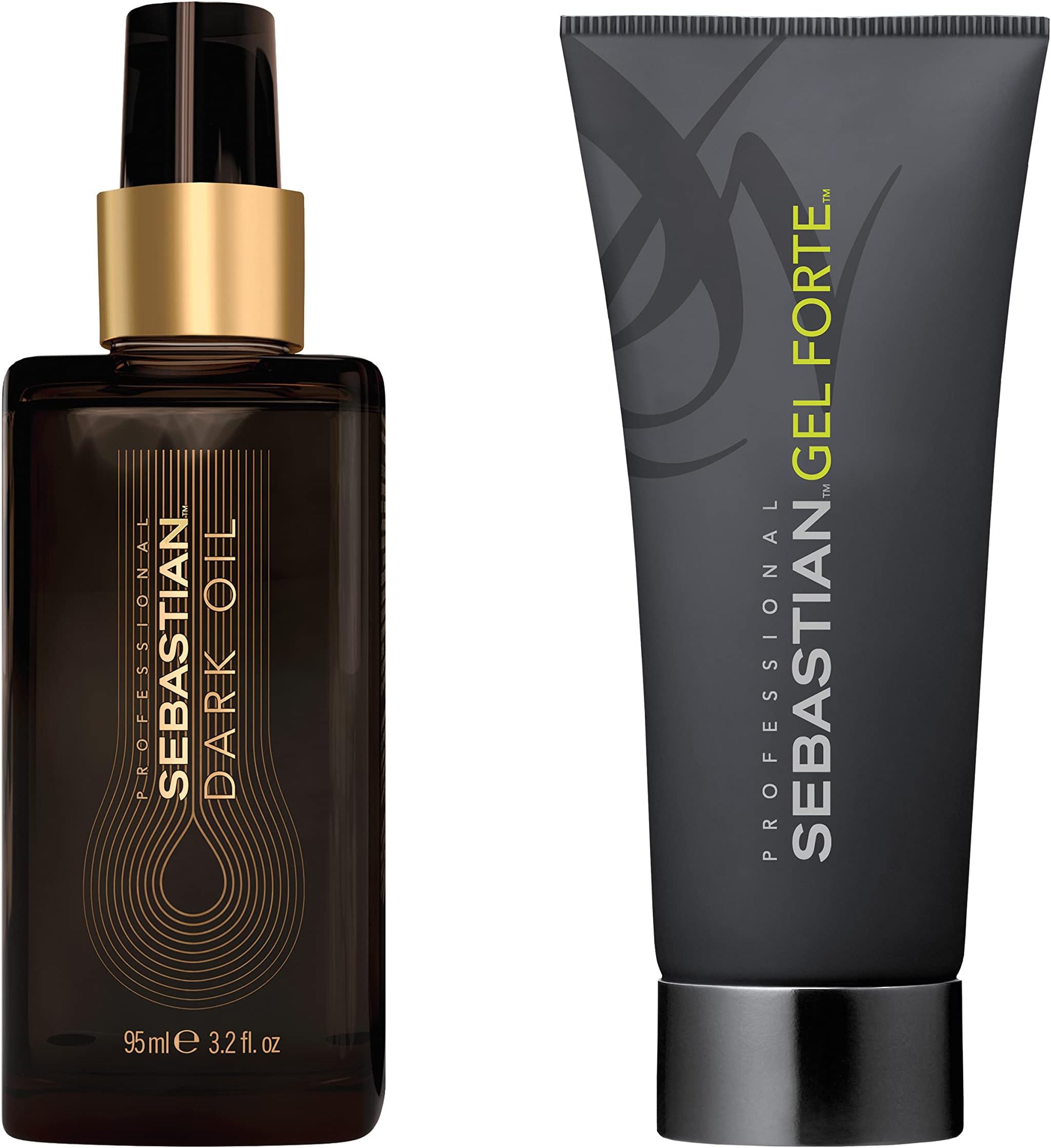 Professional Dark Oil & Gel Forte, Lightweight Hair oil and Shimmering Hold Gel With No Sticky Feel