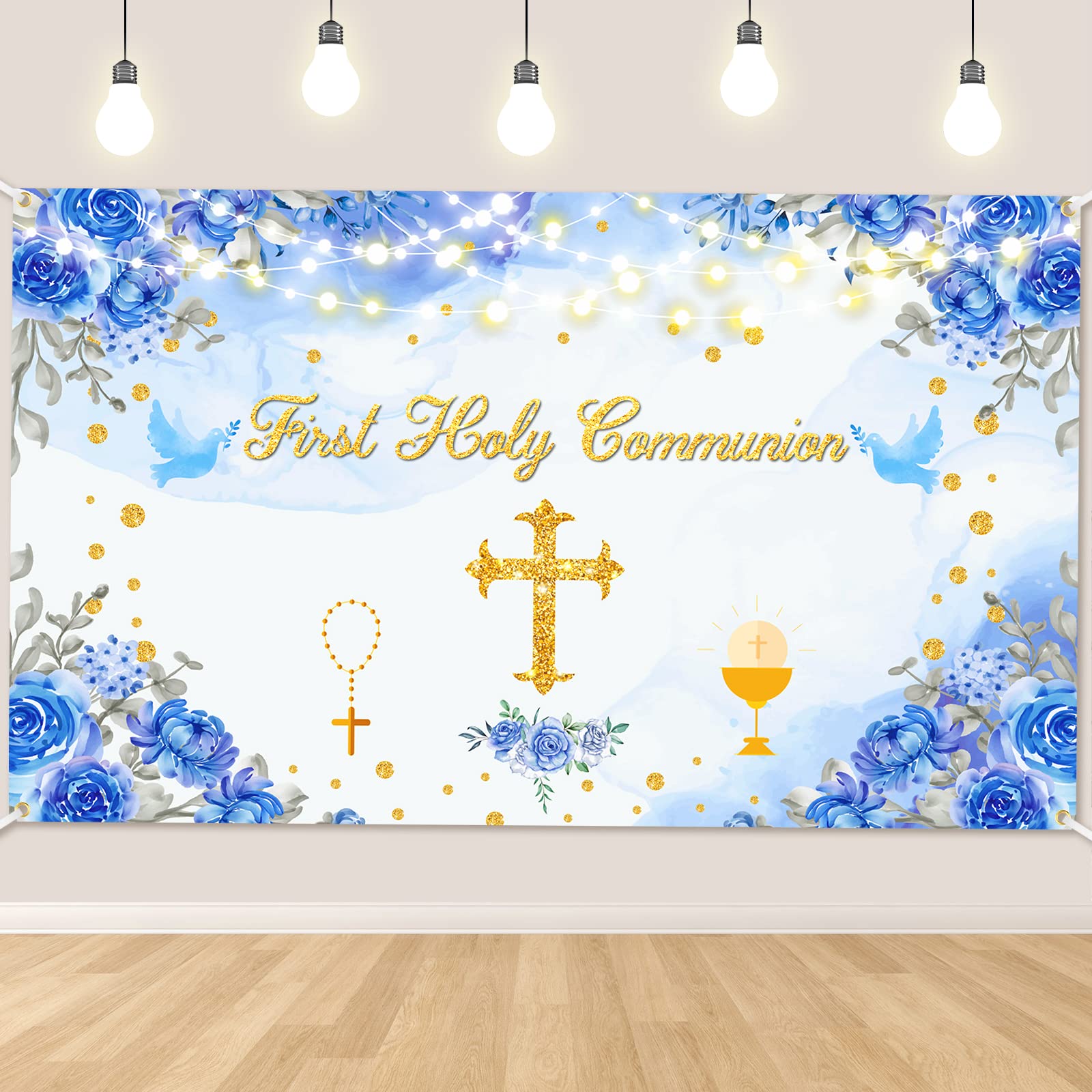 Buy Blue First Holy Communion Decorations Banner, First Holy Communion
