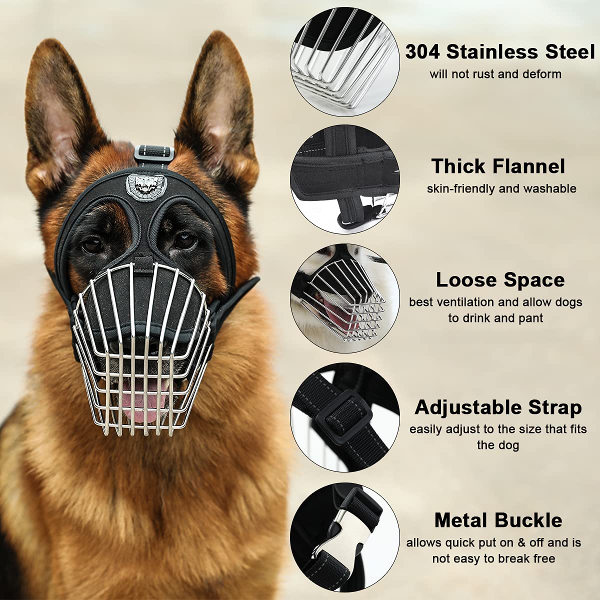 Buy Mayerzon German Shepherd Wire Basket Dog Muzzle Pitbull Great Dane