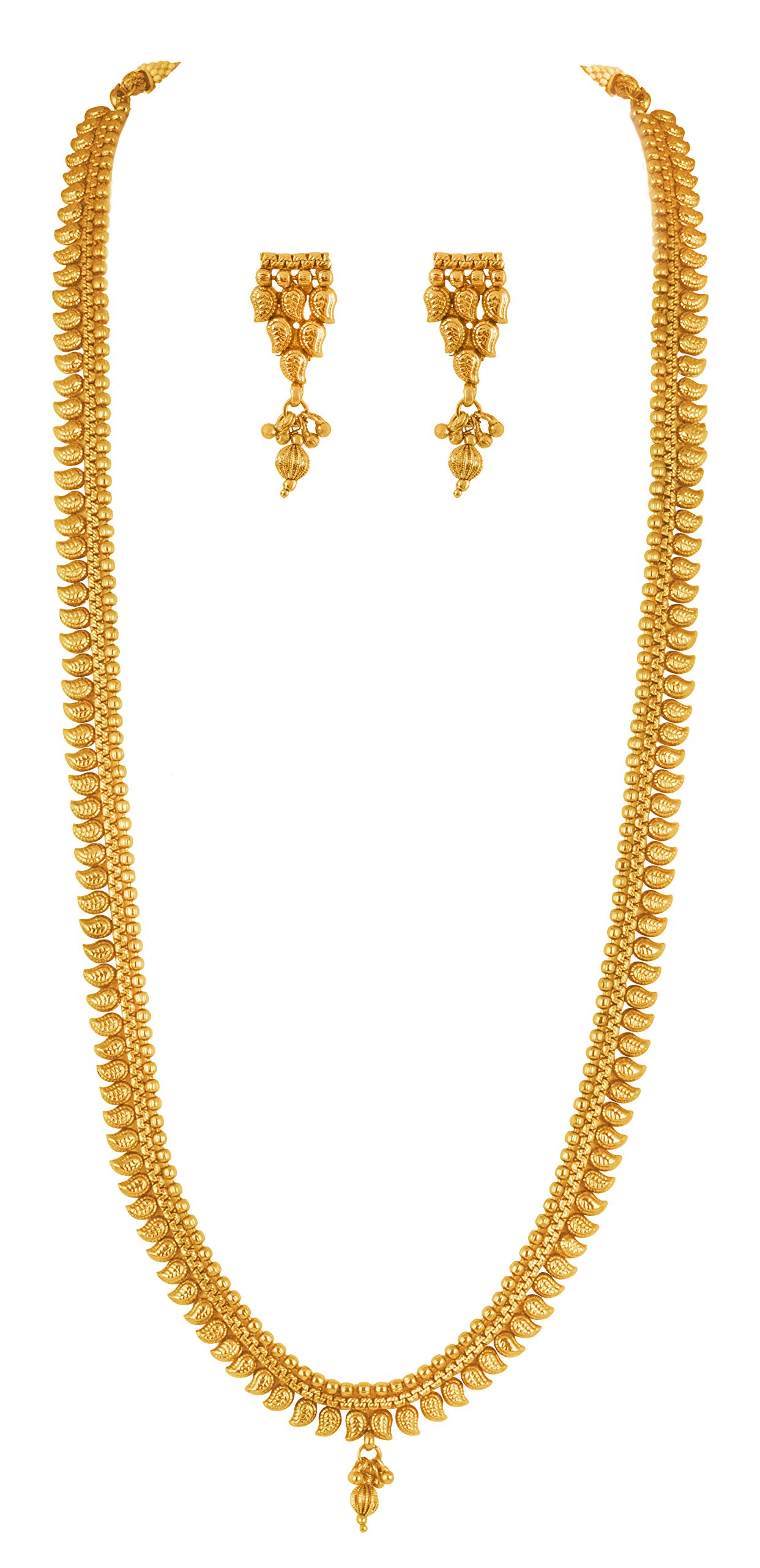 JFL - Jewellery for Less Traditional Ethnic One Gram Gold Plated Long Kairie Necklace & Earrings Set for Women and Girls,Valentine (B07YTWBGK9) Amazon Price History, Amazon Price Tracker