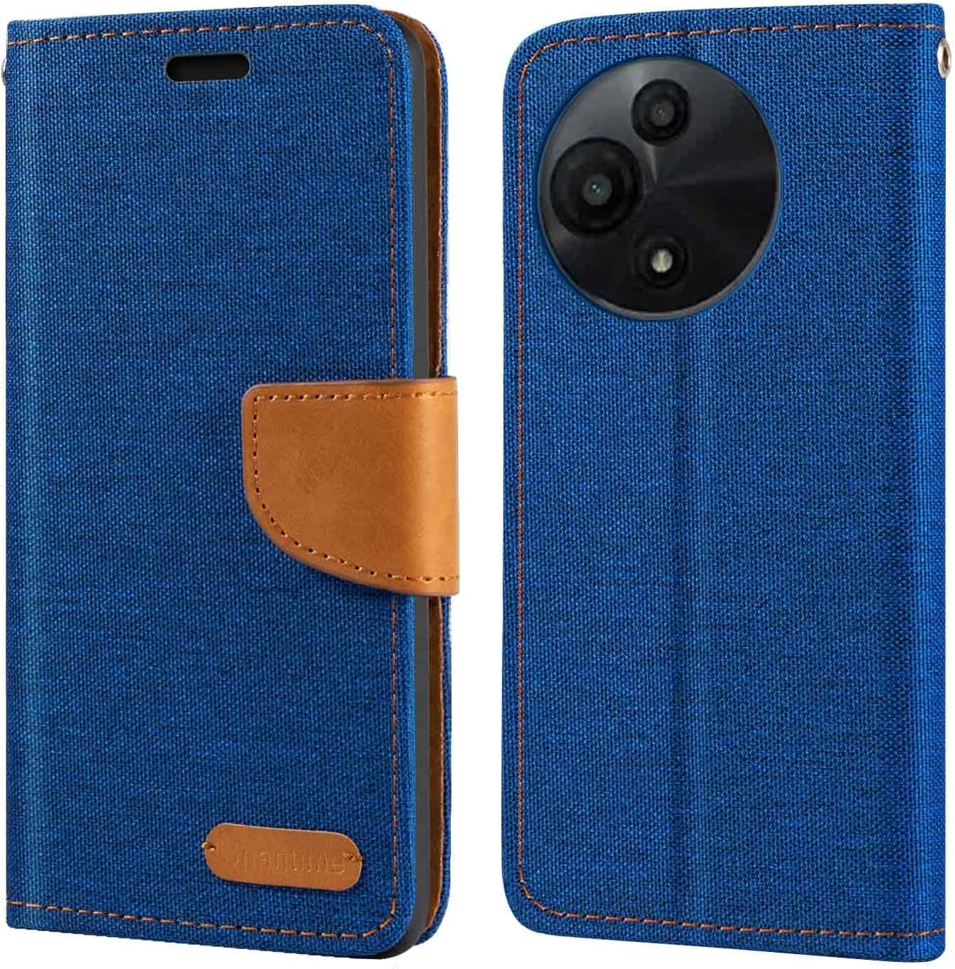 Oxford Fabric Leather Flip Wallet Case Compatible with TCL NXTpaper 5G Junior, Durable Protective Magnetic Cover with Card Slots and Kickstand(Blue)