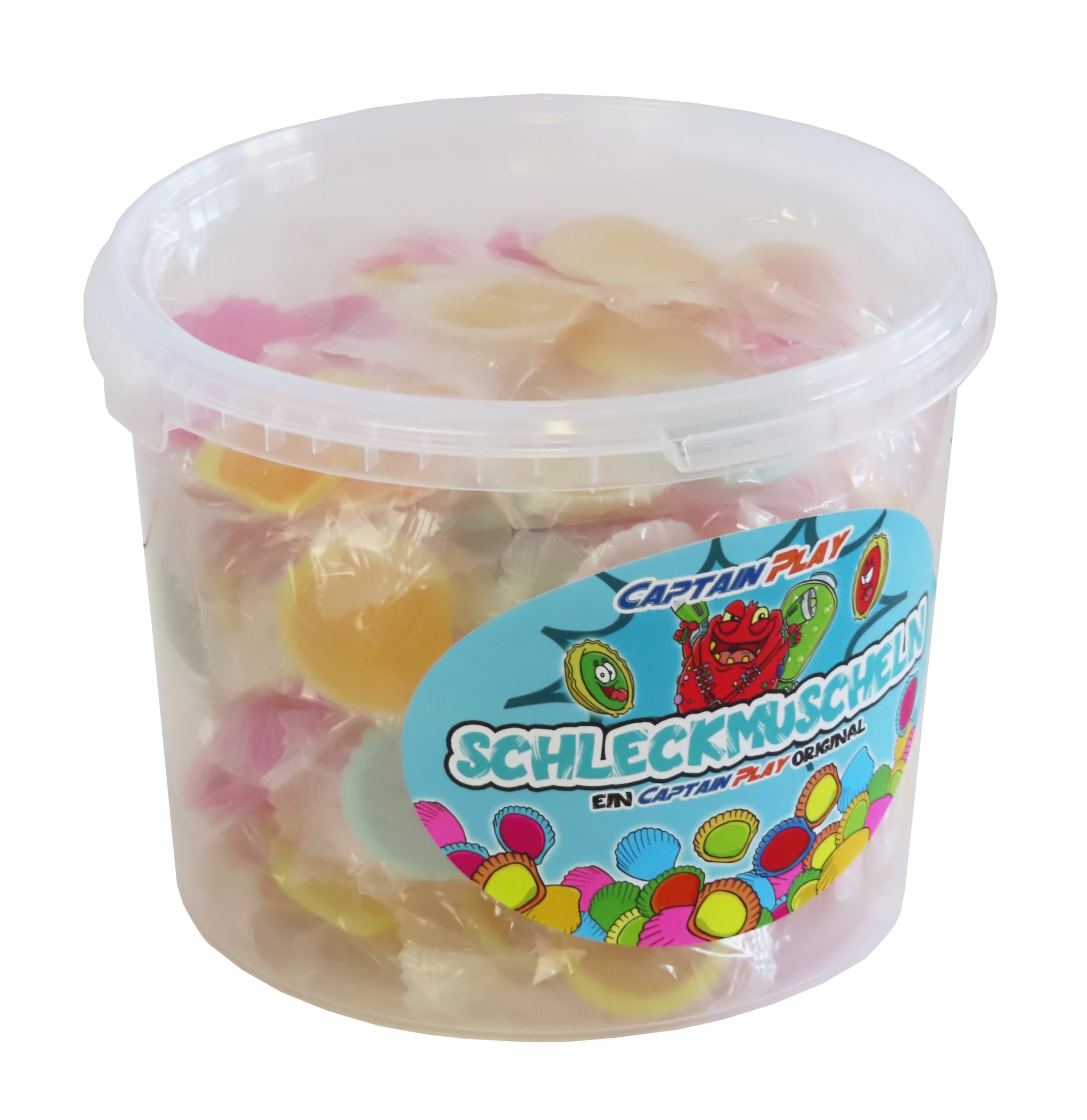 CAPTAIN PLAY Lecca-Lecca Conchiglia, Gusto Frutta - circa 100 Pezzi in Mini Bustine, Dolci Retrò, 1kg Candy Grabber Edition