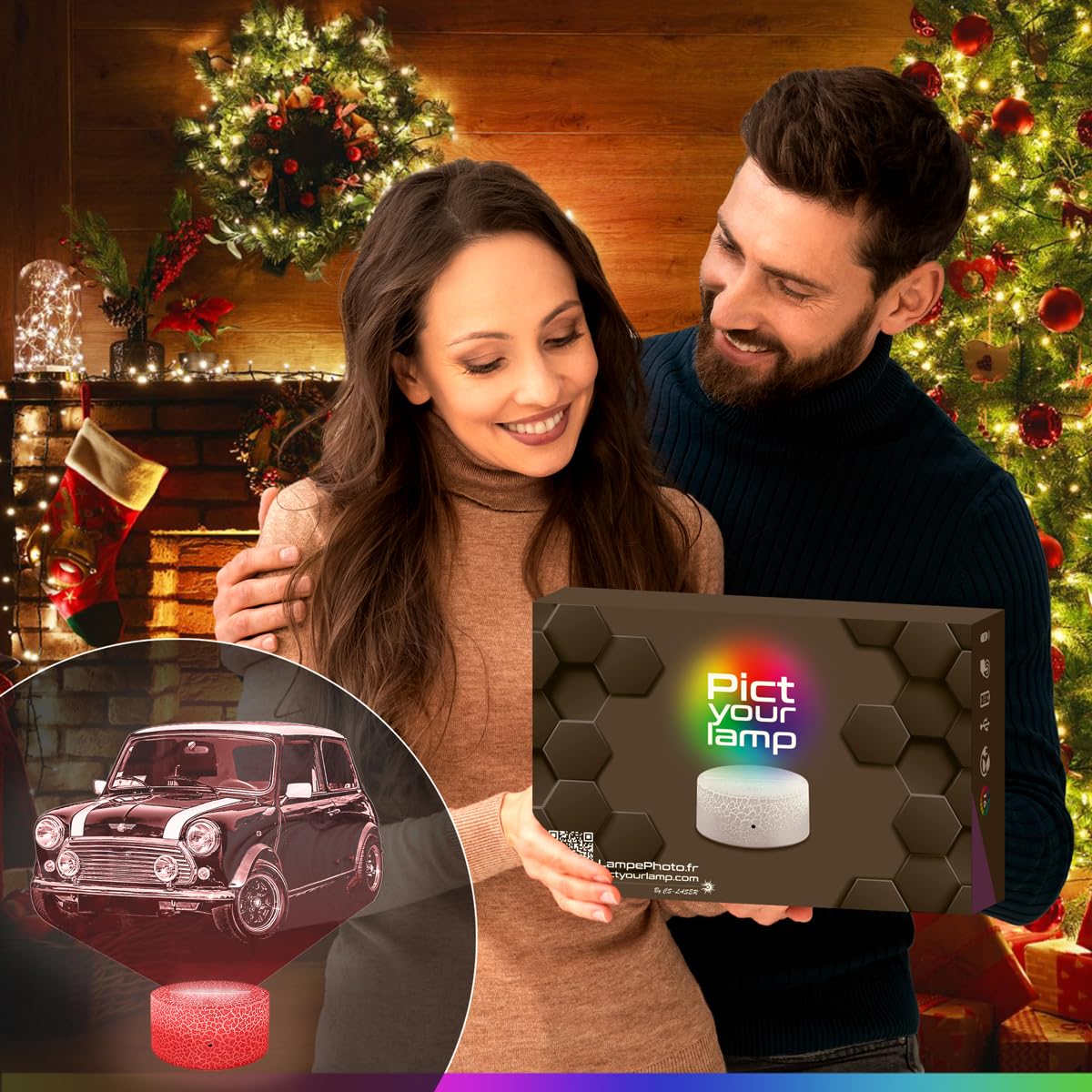Lampephoto.fr - Auto Mini 3D Lampe, Touch Nachtlicht, Auto Geschenk, 3D Led Illusion Geschenkidee Weihnachten Geburtstag Junge und Mädchen, Dekoration Kinder und Erwachsenenzimmer