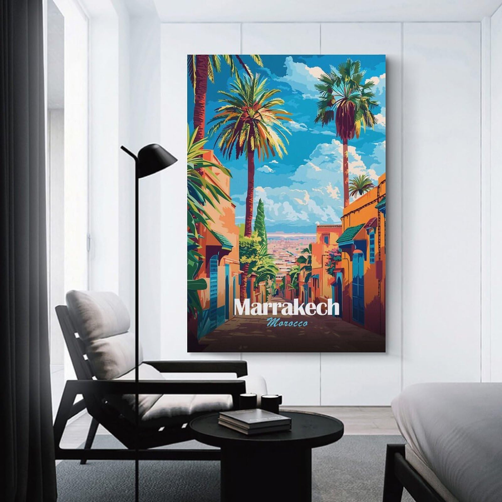 Junmoney Marrakech, Morocco Travel (2) Decorative Canvas Print 20x30inch(50x75cm), for Study, Office Or Focused Interiors, Wall Art That Adds Style to Work Areas