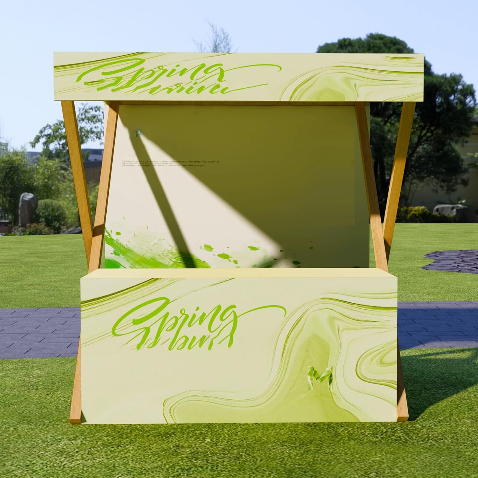 Stand da Esterno per venditori ambulanti, con Struttura in Legno massello Rinforzato, capacità di carico 200 kg, tettoia Impermeabile, Carrello Portatile per mercati agricoli, Vendita ambula