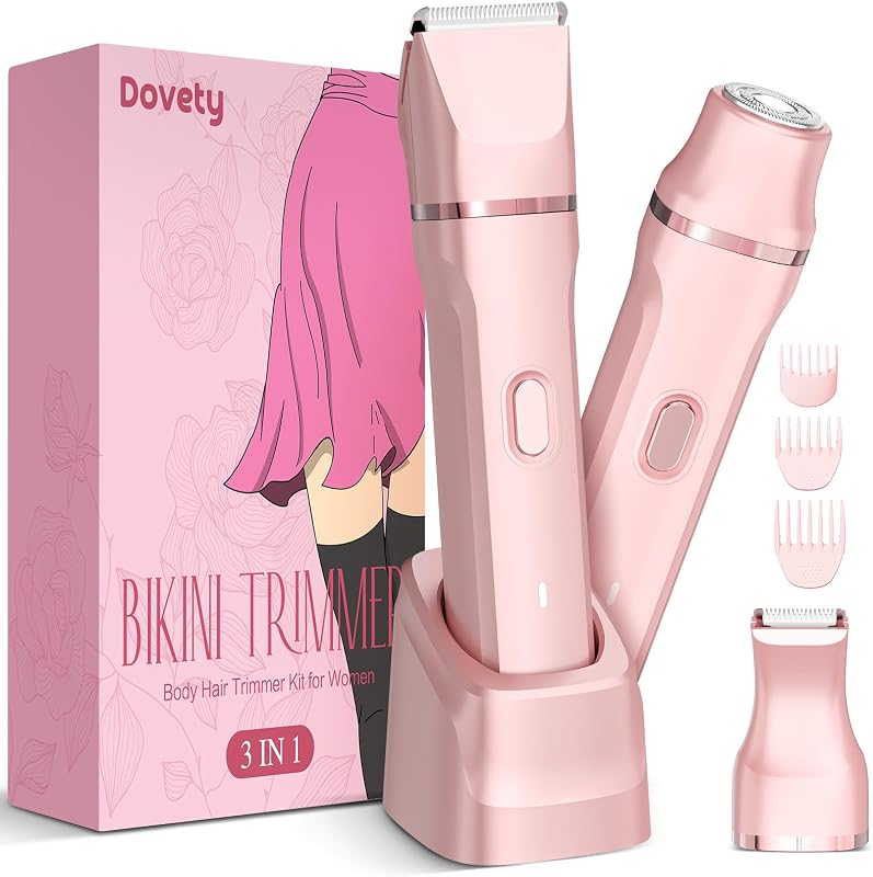 Aparador elétrico Dovety 3 em 1 para virilha, corpo e rosto, lâmina de cerâmica, IPX7, recarregável via USB-C, modelo L6E
