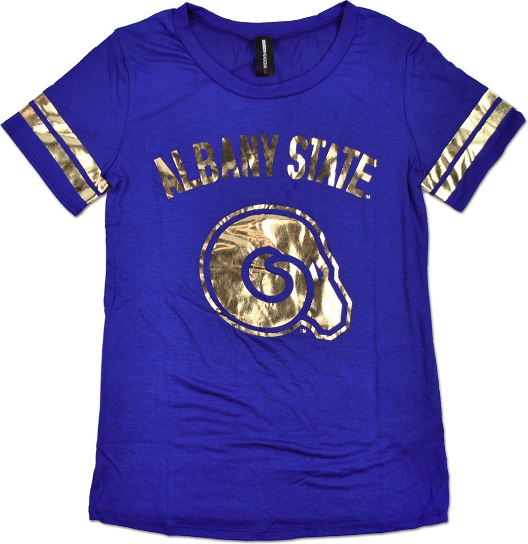 Big Boy Albany State Golden Rams Ladies Jersey Tee [Royal Blue - 2XL] - ID#148088