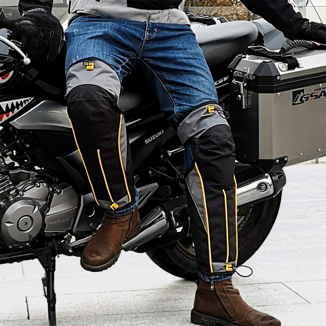 AKT Ginocchiere per Moto Protezione del Ginocchio Calda a Tutto Tondo Fleece Guard per Inverno Sciare Motocross