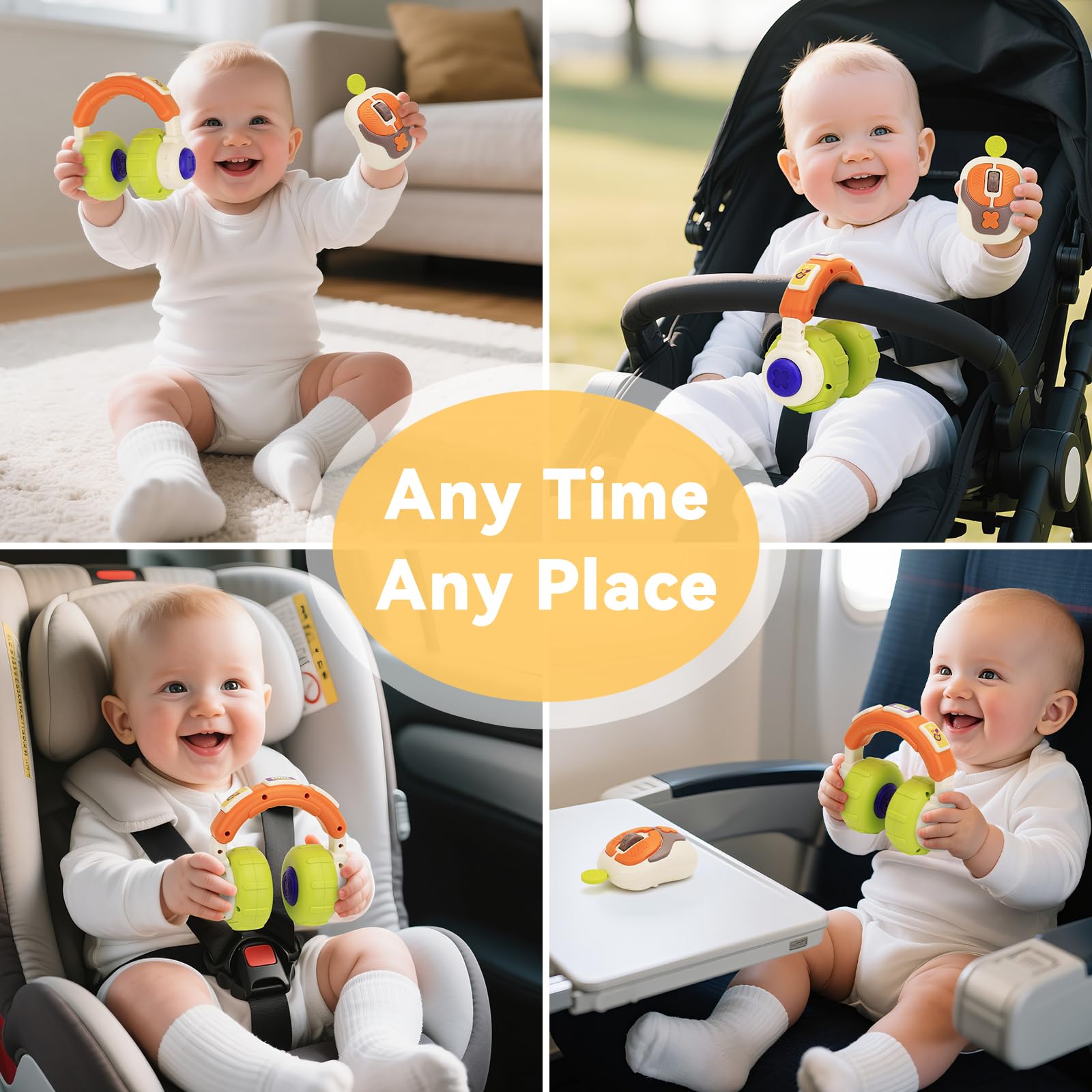 Juguetes musicales para bebés de 1 año, juguete Montessori sensorial con sonidos y música, sonajero para el desarrollo del bebé para 6, 9, 12, 18 meses, juguetes educativos de aprendizaje para niños 5