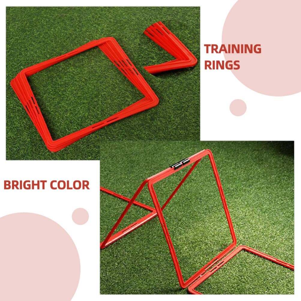 Yardwe 6pcs Square Agility Rings Speed Rings Youth Agility Footwork Training and Speed Hurdles Ladder Fitness Equipment Sport Workout Home Gym