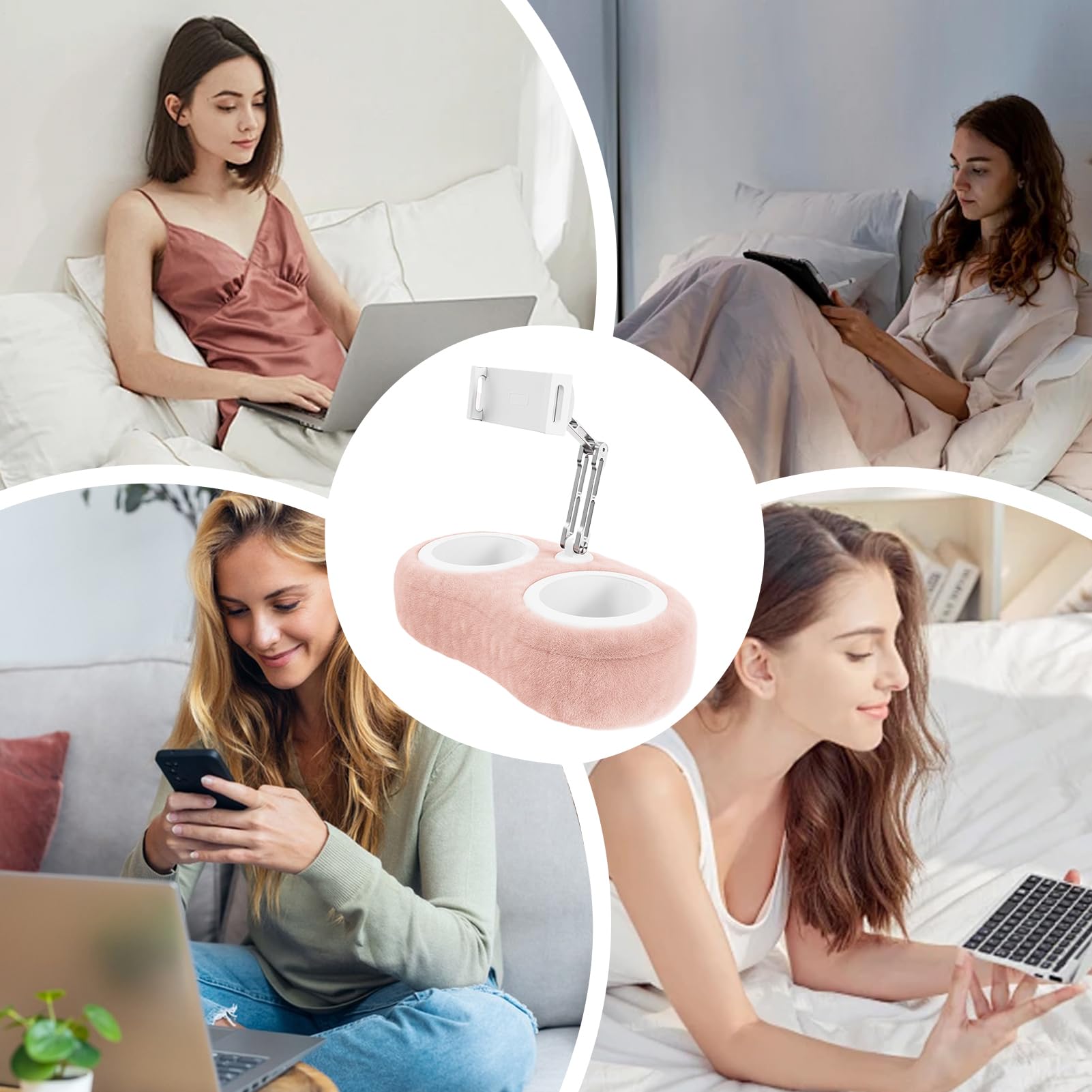 Tablet-Kissenauflage - Telefonkissenhalter, Tablet-Docking-Ständer | Multifacettierter faltbarer Tablet-Kissenbezug Ständer, verstellbarer mobiler Ständer, abnehmbarer zum Absenken vor dem