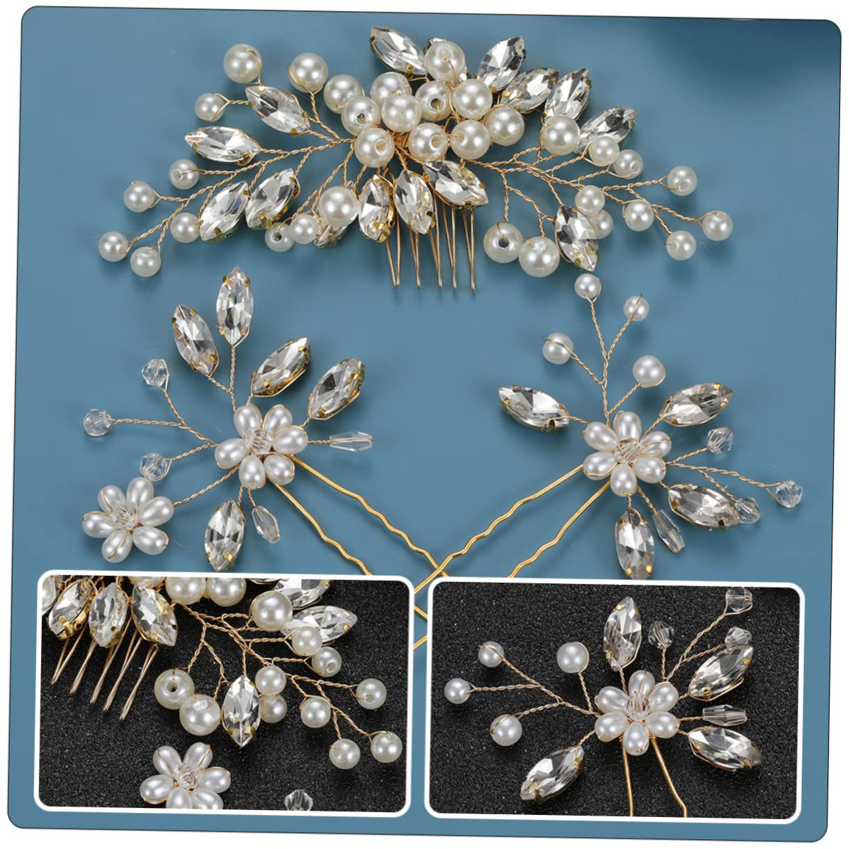 DOITOOL 5 Juegos Horquilla accesorios para el cabello de peines decorativos para el cabello tiara decoración tocados de peines de boda sombrerería colocar Decorar
