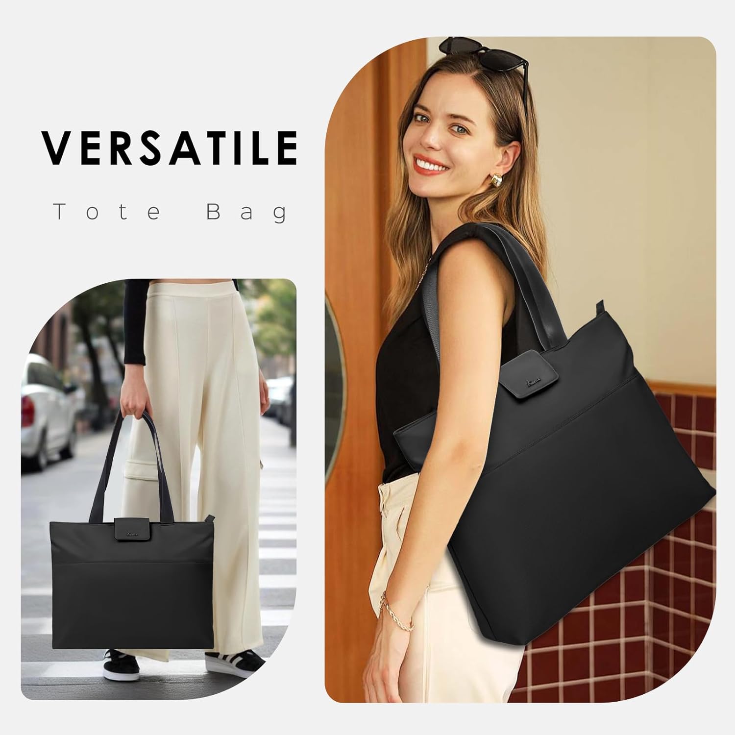 Laptop Tote Bag for Women 16.2 Inch, Lightweight Water-Resistant Work Purse, Professional Briefcase with Magnetic Pocket - Image 2