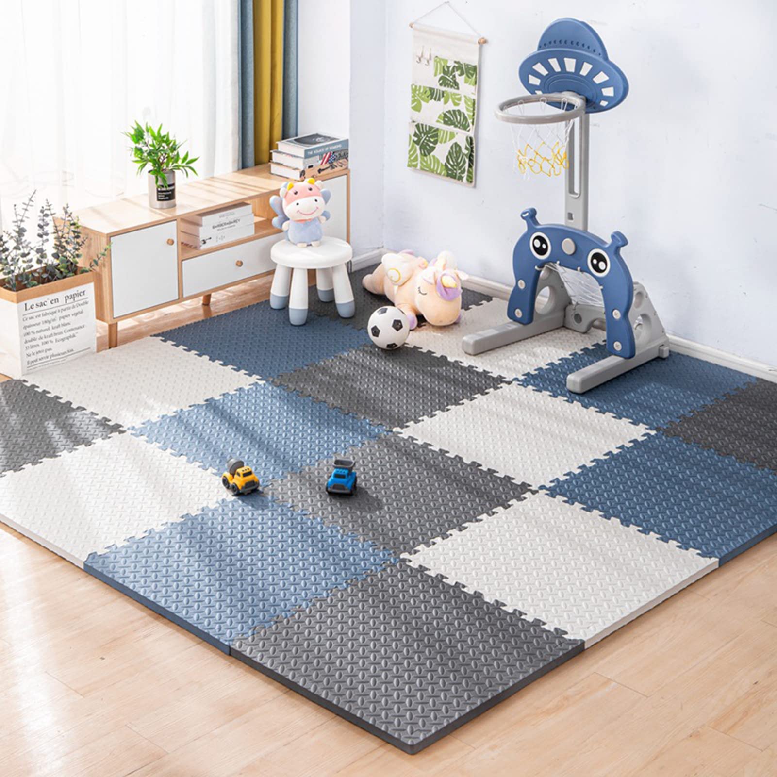 Incstores Übungs-Fliesen 6 Stück – 2x2 Fuß Schaummatten Zum Verlegen (24 Sq Ft)