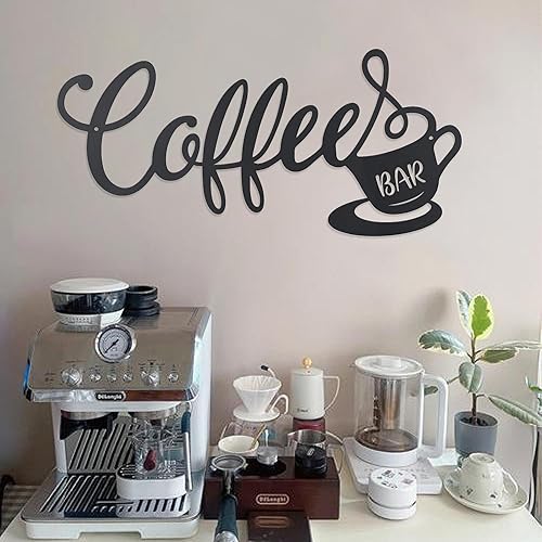 Miniatura 2 de QQCYLYY Decoración de pared de taza de café, letrero rústico de metal para colgar en la pared, arte de pared de metal para decoración del hogar,