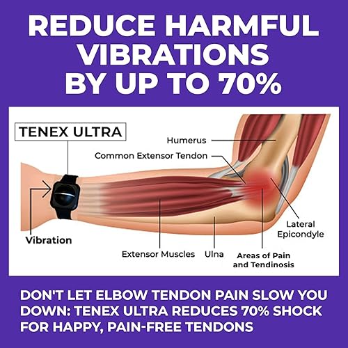 Miniatura 3 de TENEX ULTRA - Codera de tenis para hombres y mujeres, correa de alivio de codo y tendinitis, sin compresión, resistente al agua, amortiguador para
