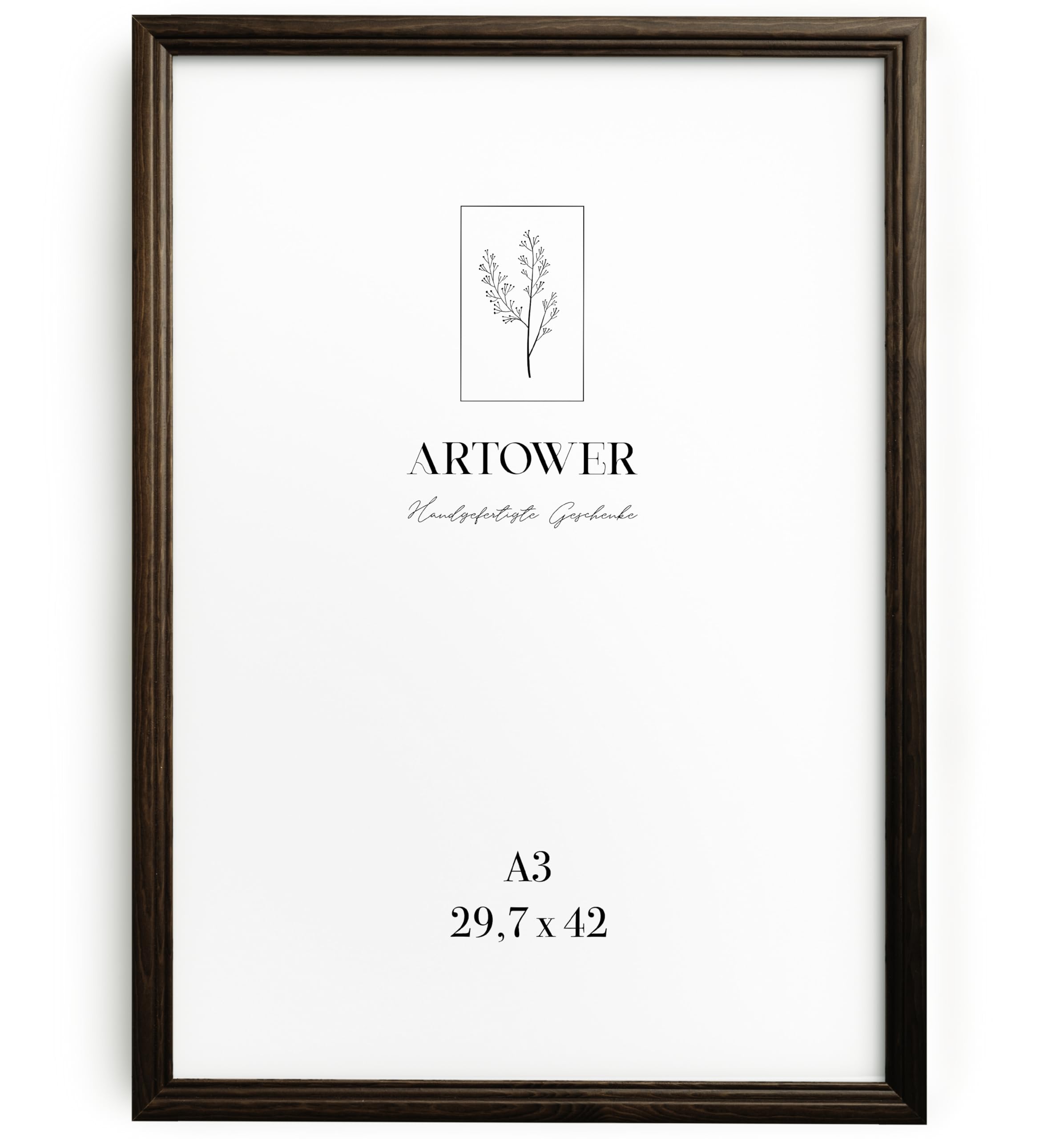 Cadre Photo Bois Marron A3 artower - Grand Tableau Mural 30 x 42 cm