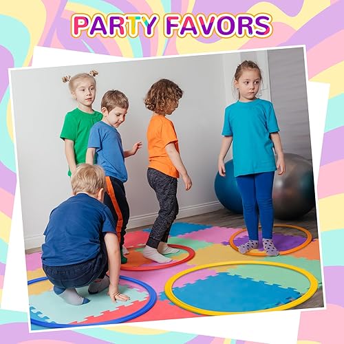 Miniatura 7 de Libima Juego de 12 anillos de carrera de obstáculos de 16 pulgadas, 28 pulgadas, juguetes de plástico para ejercicio, aros a granel para