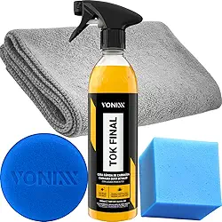 Cera Líquida Carnaúba Finalizadora Proteção Automotiva Tok Final Vonixx + Pano Microfibra Aplicador de Espuma