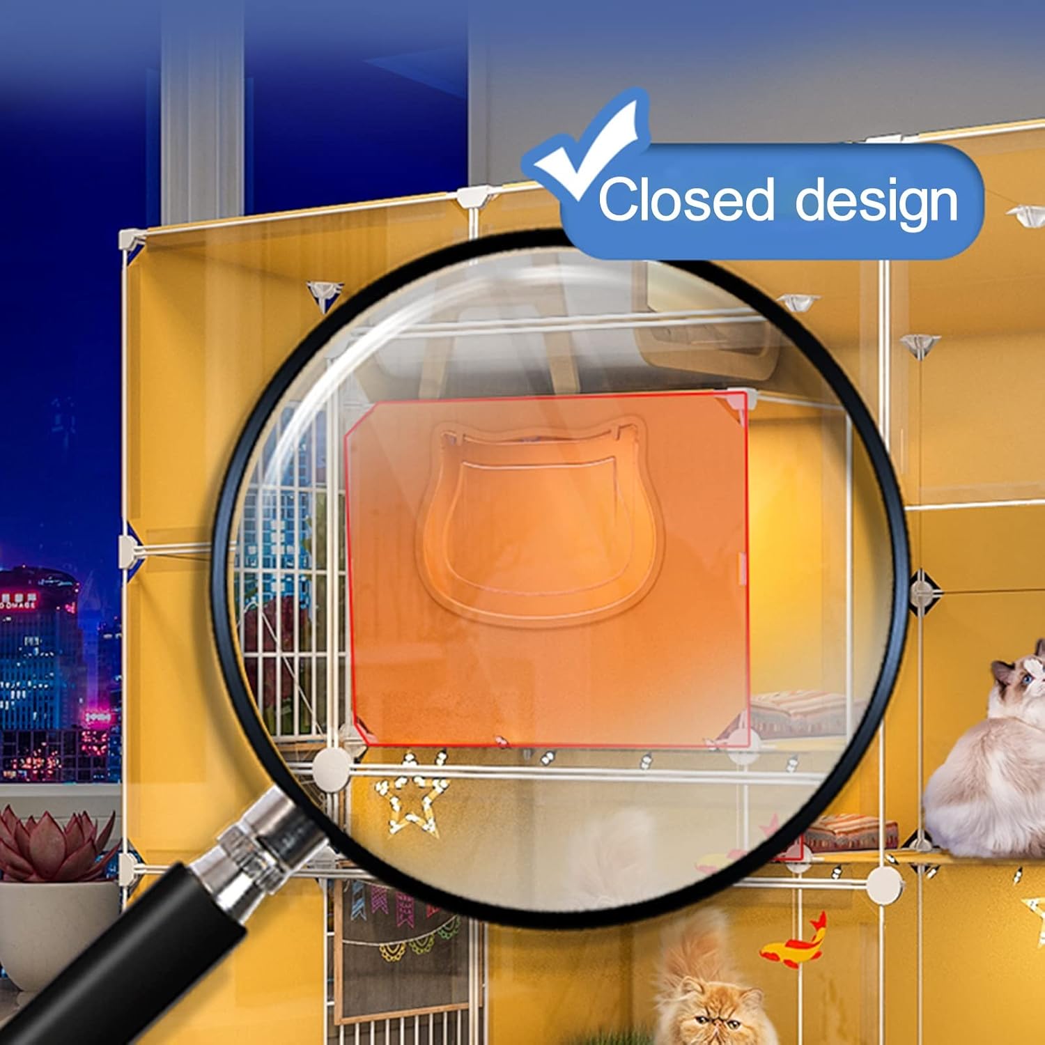 Large Cat Cage,Cat Enclosures Indoor,Pet Cages for Cats,Dog Cage Hd Cat Cage Indoor Cat Enclosures DIY Design Black Kitten Playpen for Pet Puppies Ferret Rabbit Hedgehog,105 * 90 * 75cm