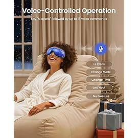 RENPHO Christmas Limited Edition Eye Massager with Heat and Cooling, White Elephant Christmas Birthday Gifts for Mom Dad Women Men Her Him, Eyeris 3 Voice Control, Eye Care Sleep Mask for Migraines