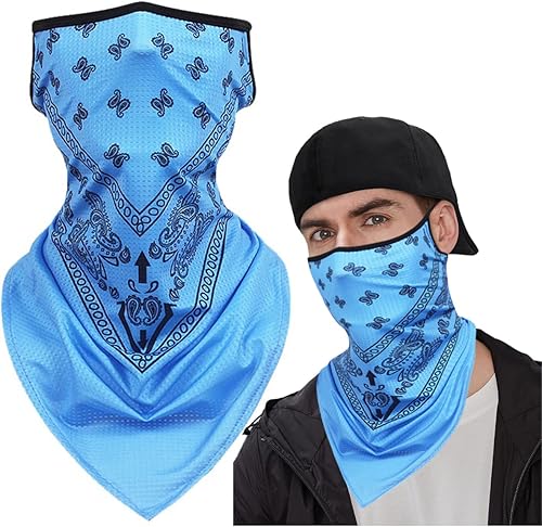 Miniatura 6 de Scarf Mask Bandana with Ear Loops,Neck Gaiter Balaclava Dust UV Sun Protection Outdoors Face Mask for Women Men