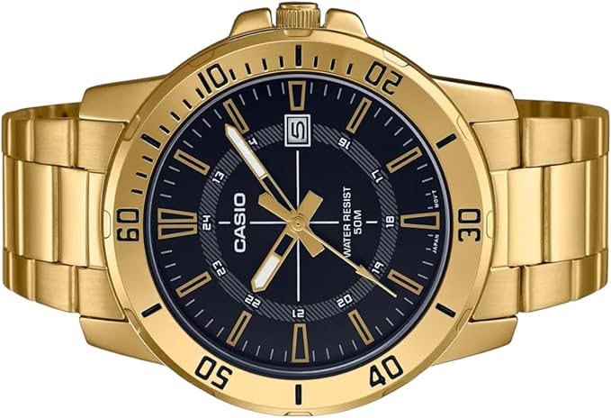 Casio watch men analog brown dial stainless steel - 2