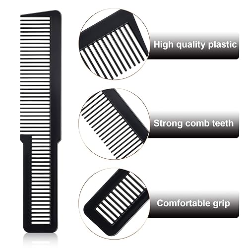 Miniatura 3 de 10 Peines de peluquero para corte de pelo, peine de corte de dientes finos, peine de corte de pelo para el salón de casa, peluquero (negro)