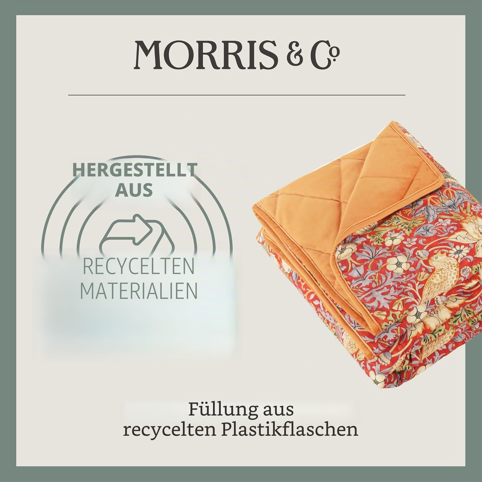 Rosewood x Morris & Co. Haustierdecke, Erdbeerdieb, 150 x 100 cm, Burgunderrot
