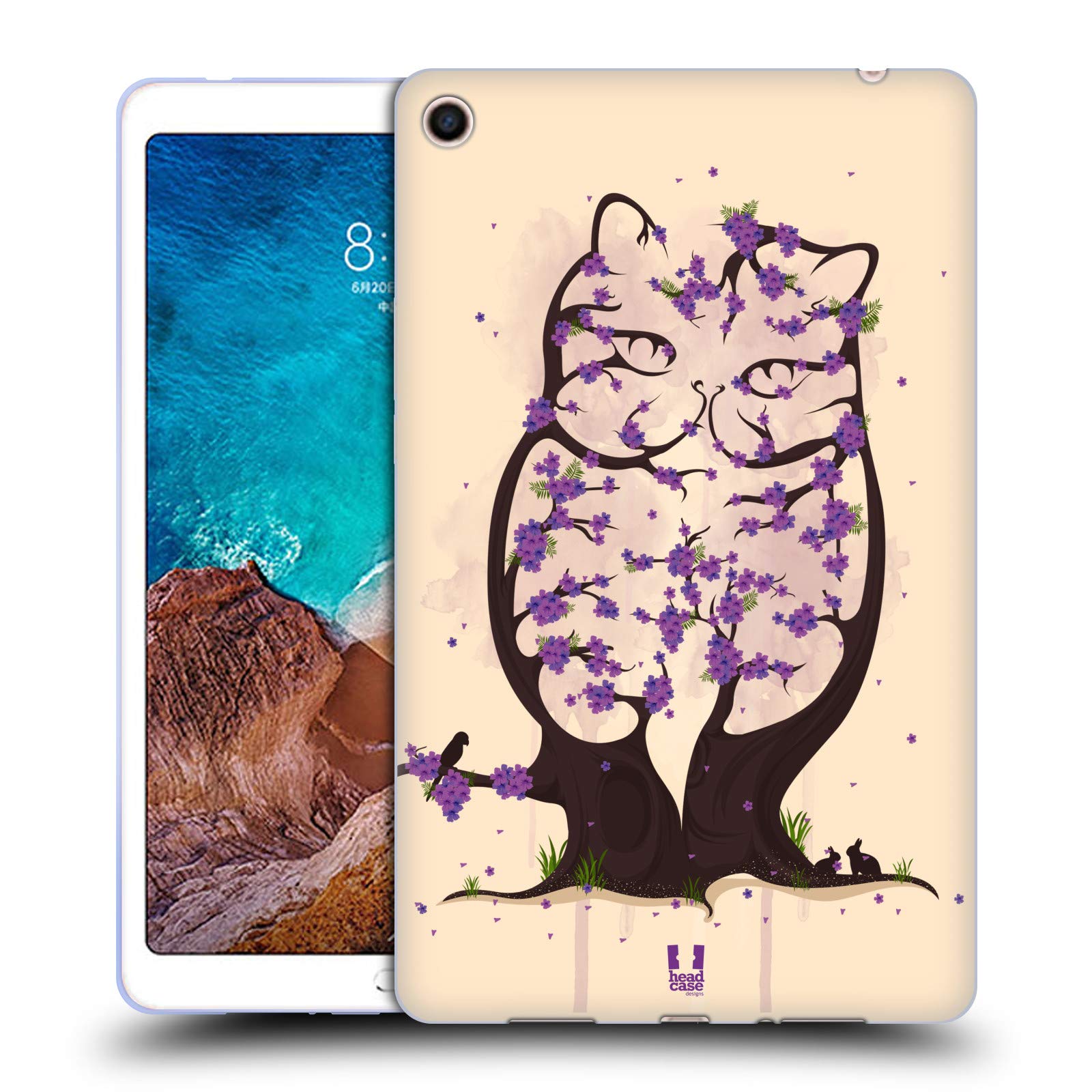 Head Case DesignsJacaranda Cat Wildlife In Bloom Soft Gel Case Compatible With Xiaomi Mi Pad 4 Plus