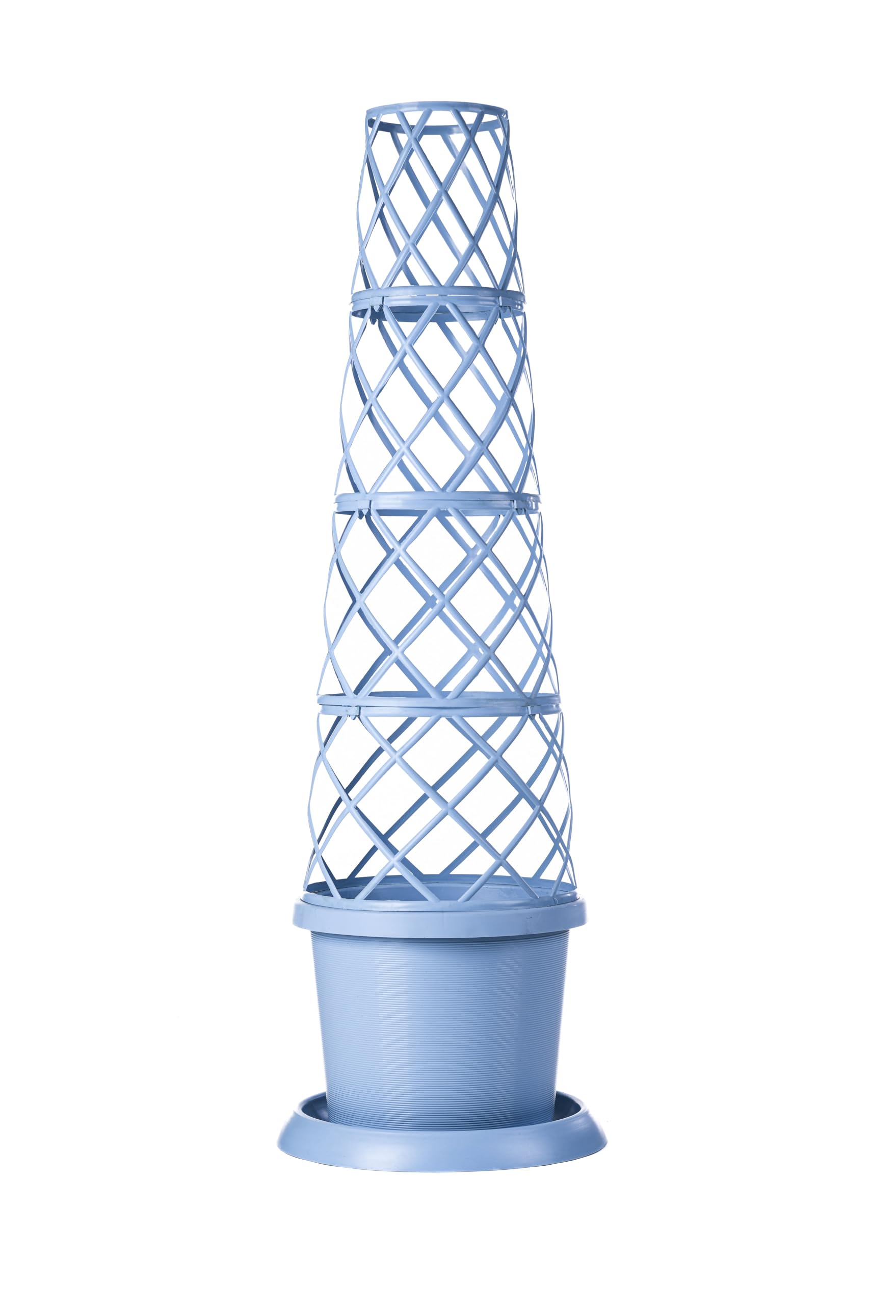 Garden Gear Tower Pot with Saucer - 42cm - Blue - Plastic