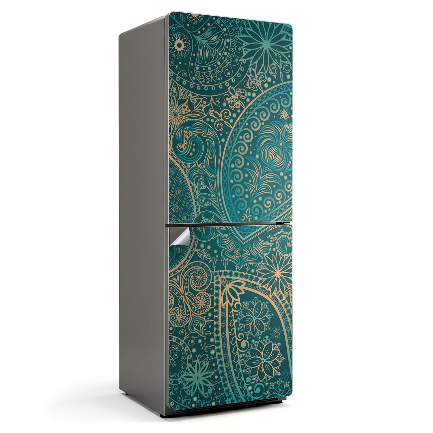 Sticker frigo motif ethnique 70x190 cm pour protection de cuisine