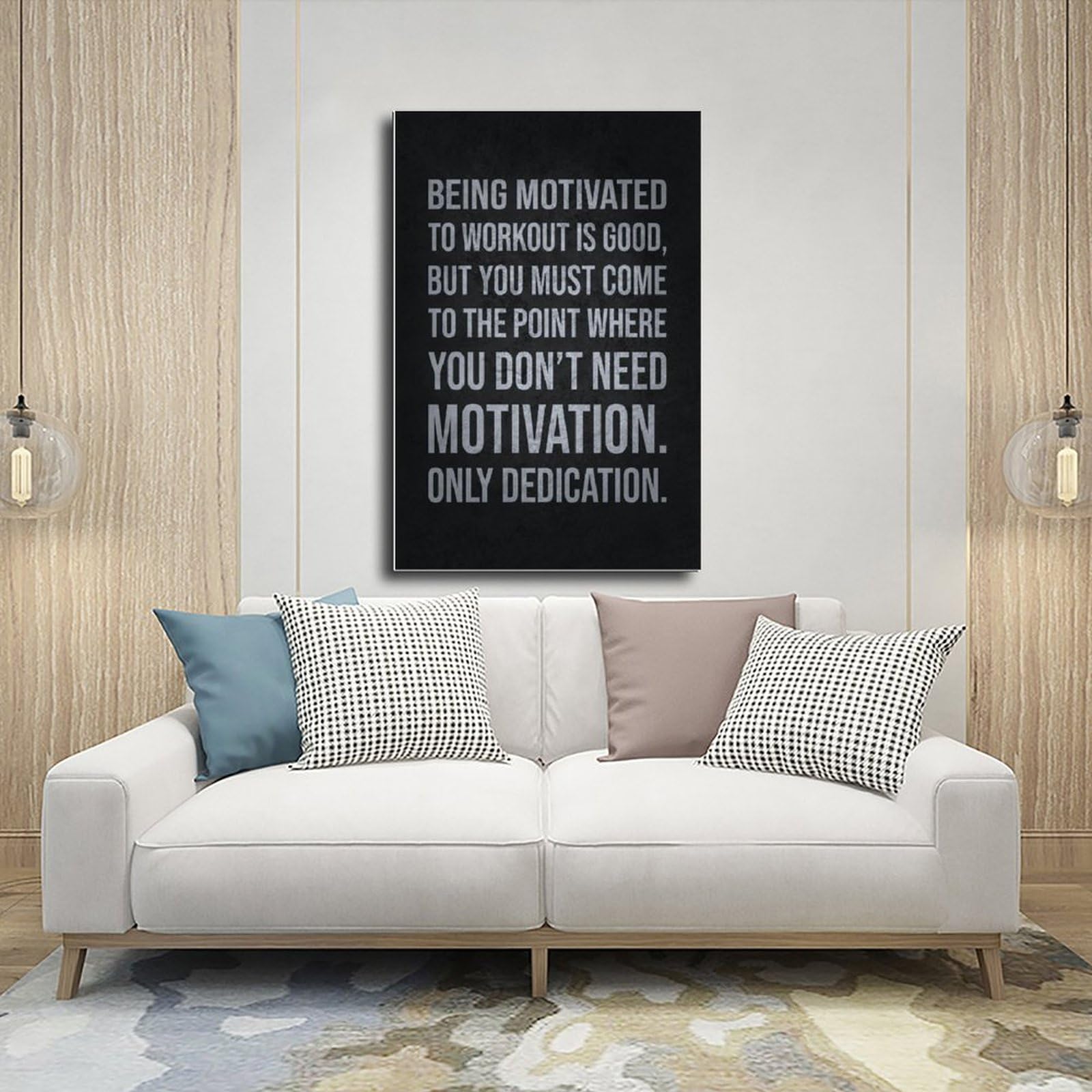 Letrero motivacional con impresión motivacional de motivación contra dedicación, decoración de habitación, pósteres inspiradores, arte de pared, 24 x 36 pulgadas (60 x 90 cm)