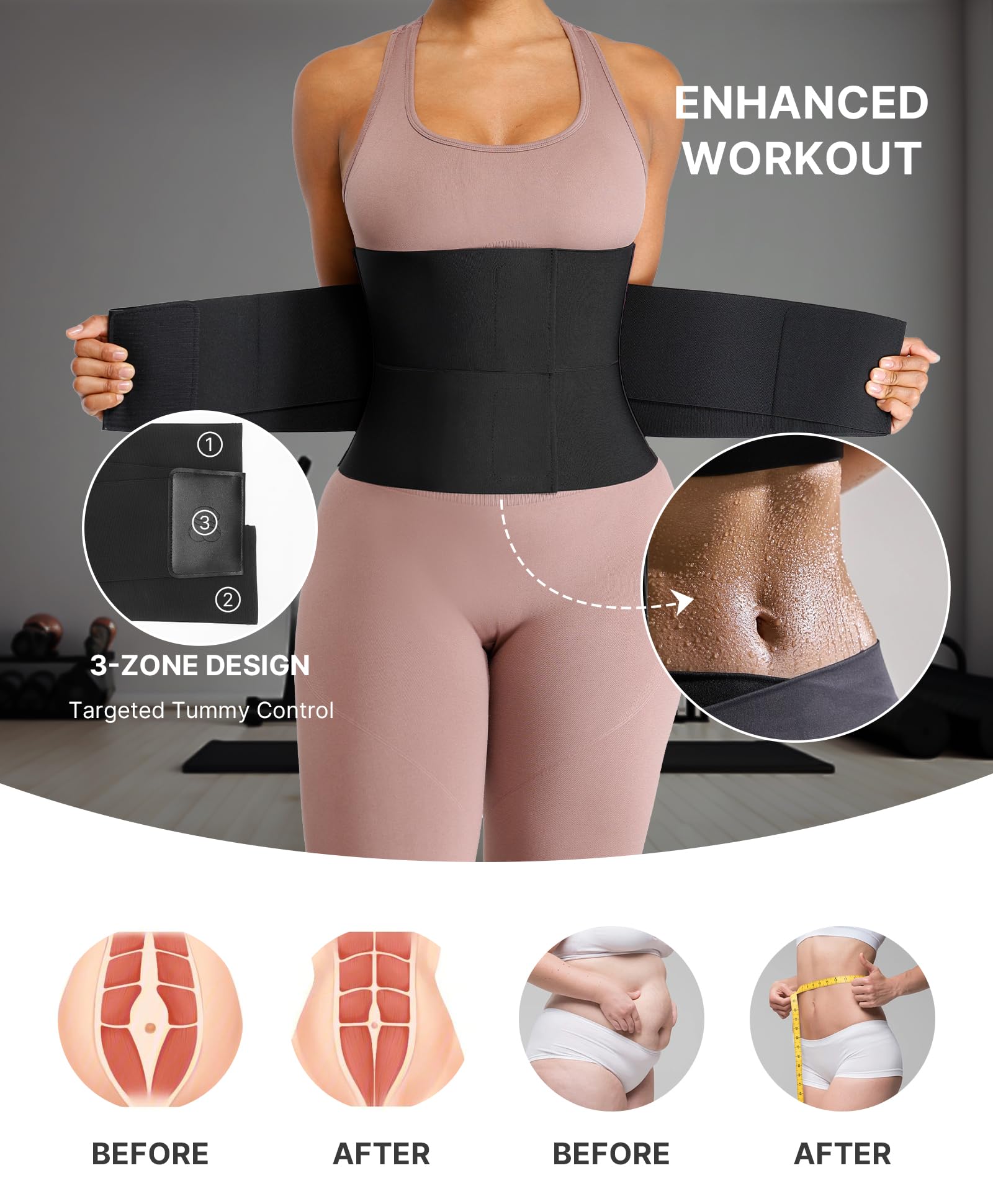 SHAPELLX Taillentrainer für Damen, Taillenmieder, Korsett, Shaper, Bauchkontrolle, Bauchgürtel, postpartales Band