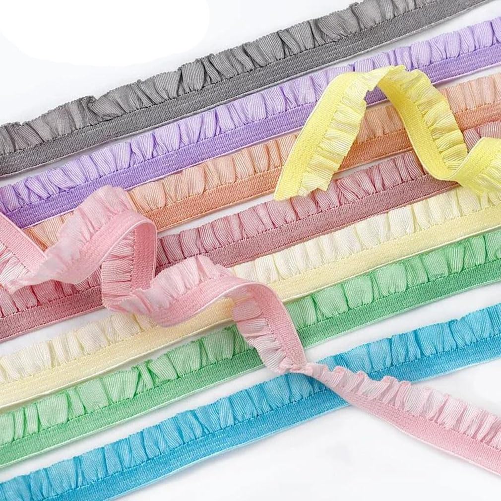 5 10 Ruffled Elastico Spaghetti Elastico Banda Scarpe Pizzo Elasticità Tessitura per Vestiti Lingerie