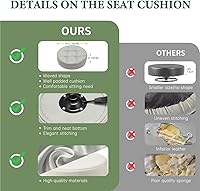 Vista 4 de Kaleurrier Swivel Stool Chair Adjustable Height,Heavy Duty Hydraulic Rolling Metal Stool for Kitchen,Salon,Bar,Office,Massage (with Back Rest) (Grey)