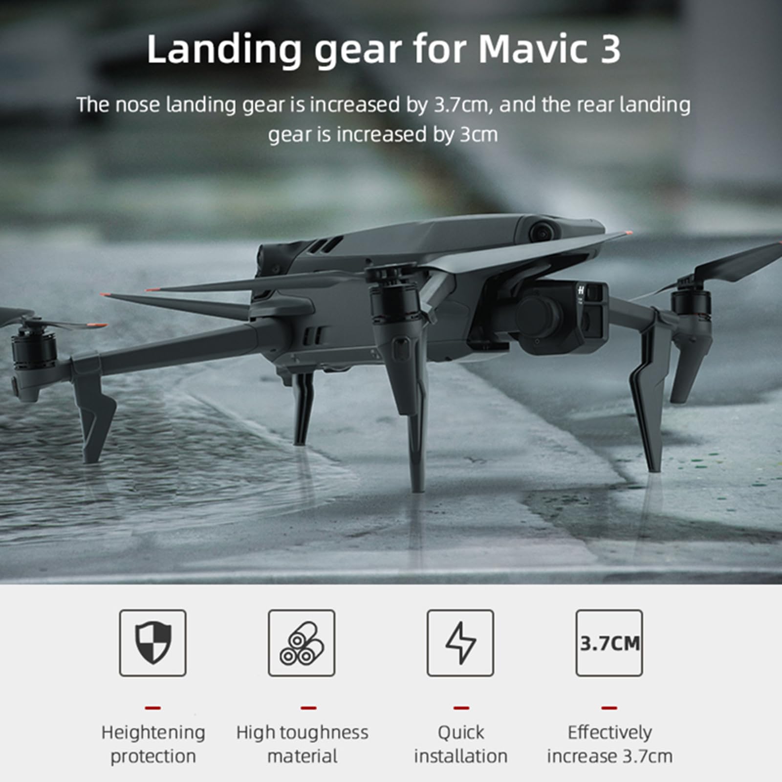Tosiicop Train D'atterrissage Pour DJI Mavic 3 Et Classic - Pieds Pliables De Protection Pour Drone