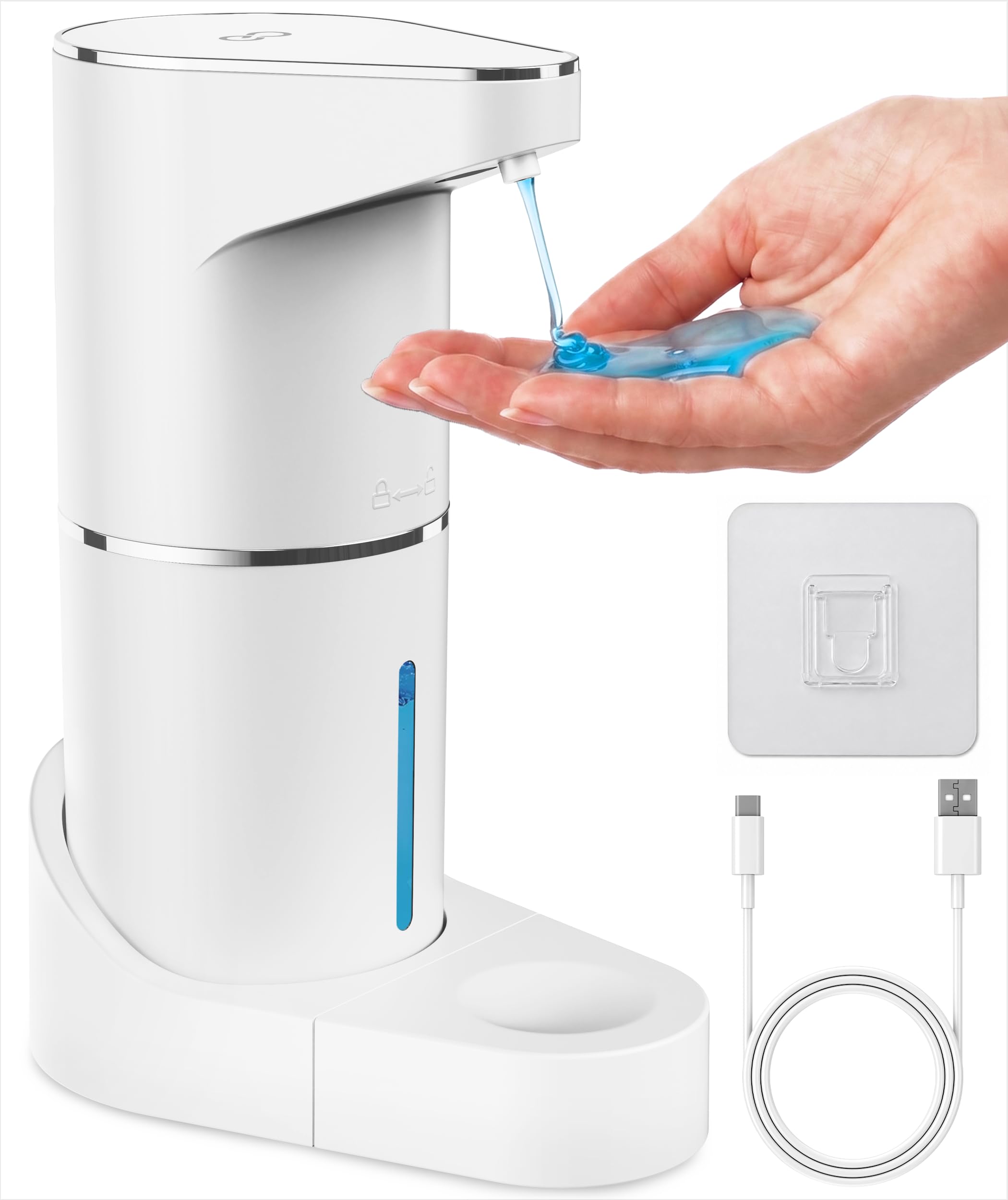 Everlasting Comfort Automatic Soap Dispenser - Touchless Wall Mounted No Drip Lotion, Hand Soap, Shower Gel, Dish Soaps Dispenser, 3 Level Output Motion Sensor for Bathroom & Kitchen Use (350ml/12 oz)