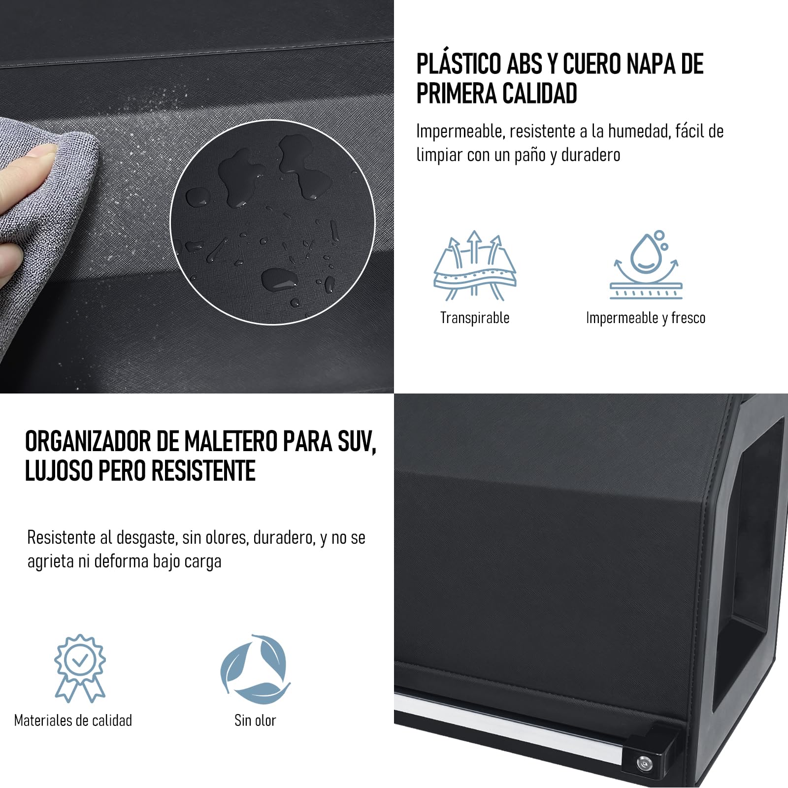 Organizador maletero con tapa magnética para SUV y todo tipo de coches