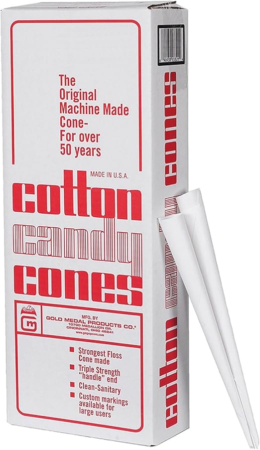 Gold Medal 1000 Plain Cotton Candy Cones By