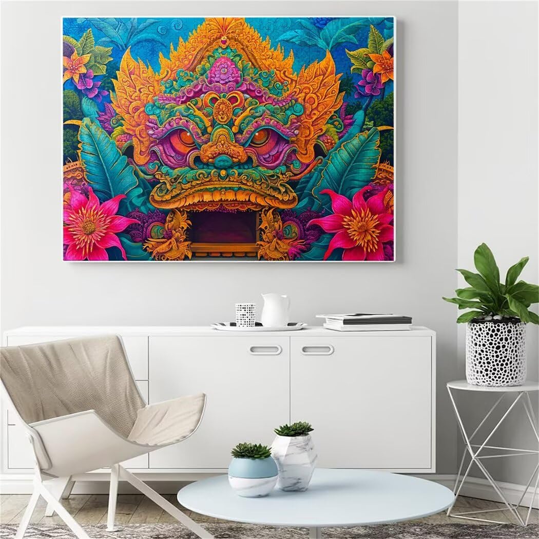 Puzzle Bali Puzzle 5000 sztuk Kolorowa Jigsaw Dorośli DIY Klasyczna drewniana gra, wysokiej jakości nadruk z puzzlami zabawki, litery z tyłu układanki, do dekoracji domu nastolatek prezent S-3