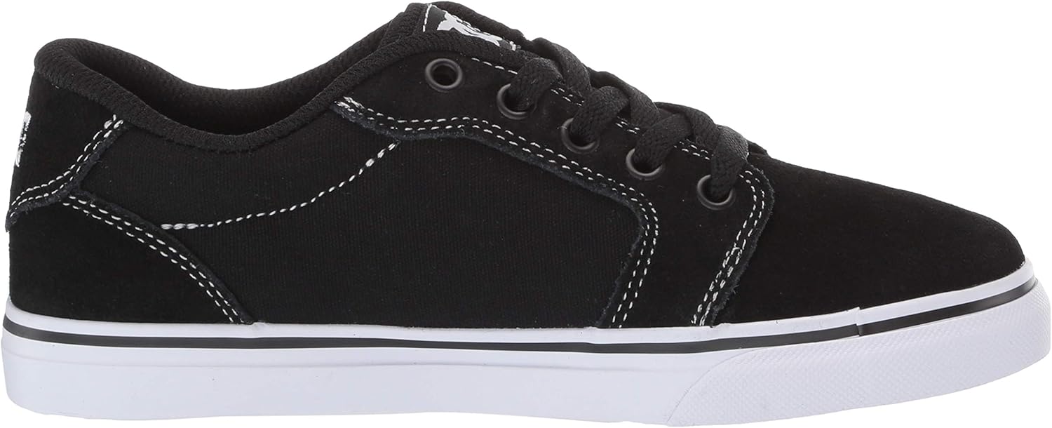 DC Boys' Anvil Skate Shoe, WHITE/BLACK/BLACK, 1 M US Little Kid