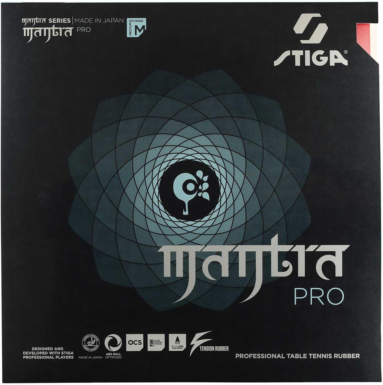 STIGA 1712140817 Table Tennis Rubber, Tension Type, Soft Backing, Mantra Pro M, Violet, Medium Thickness