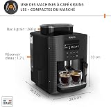 Krups Essential Coffee Machine Bean Grinder Espresso Coffee Maker LCD Display Automatic Cleaning Black Cappuccino Steam Nozzle YY8135FD - 2