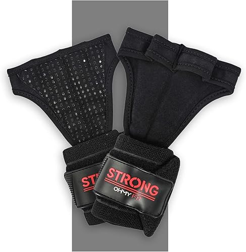 OHMY FIT Guantes de muñeca resistentes para hombre ideales para entrenamientos, gimnasio, peso muerto y crossfit con protección para la palma de la